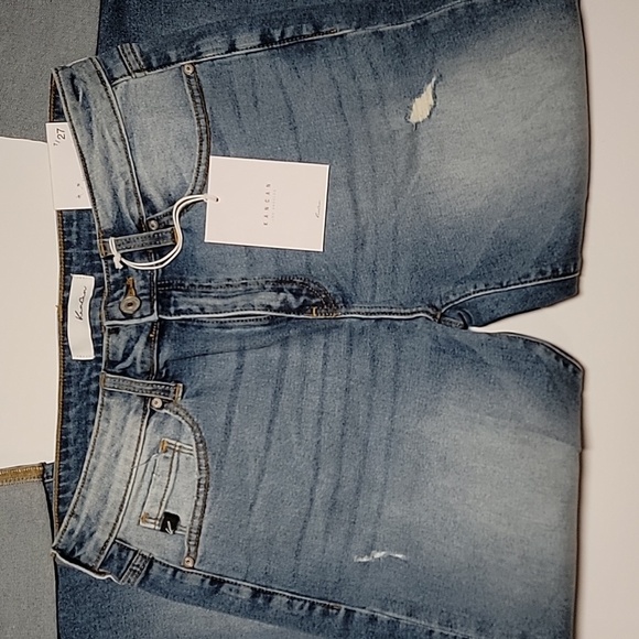 KanCan Blue Jeans Denim Pants Boyfriend Relaxed Distress Cuffed Blue Jeans 7 27 - Picture 9 of 15